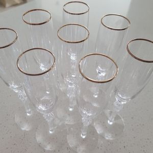 Monroe Gold Trim by Lenox, Fluted Champagne Stemware (set of 8)